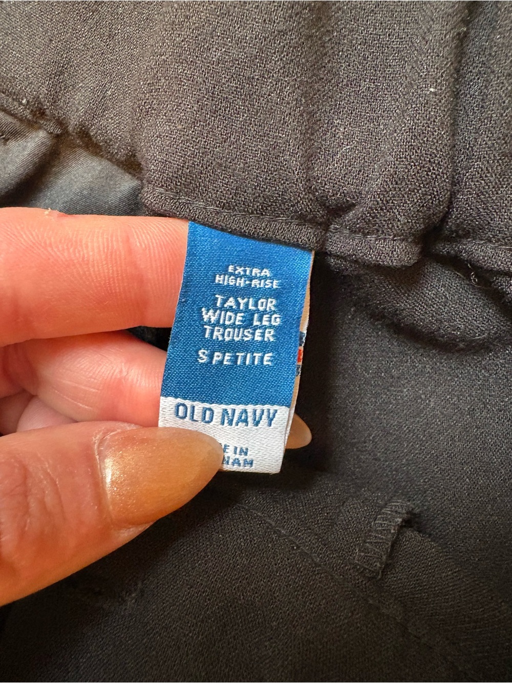 Old Navy Black Taylor Wide Leg Trouser - Petite